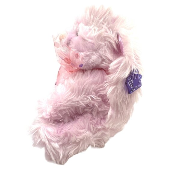 Applause Fluffy Bunny Rabbit Plush Pink Purple Bow Soft & Cuddly 12" - Picture 3 of 6